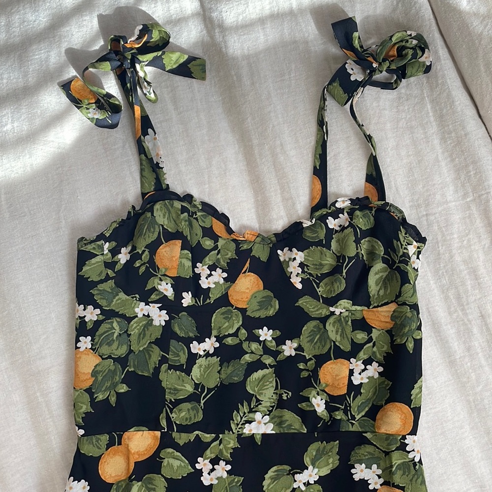 Reformation Christine clementine print dress